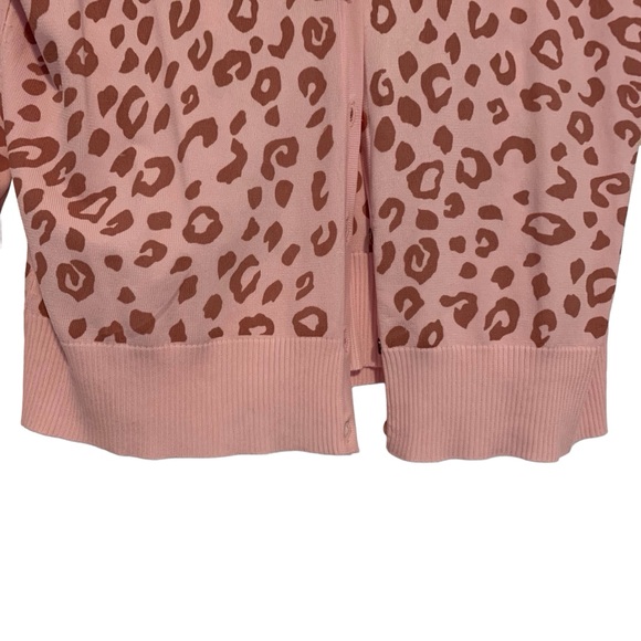 Gerard Darel Pink Leopard Print Cardigan Sweater and Tank - Picture 4 of 11